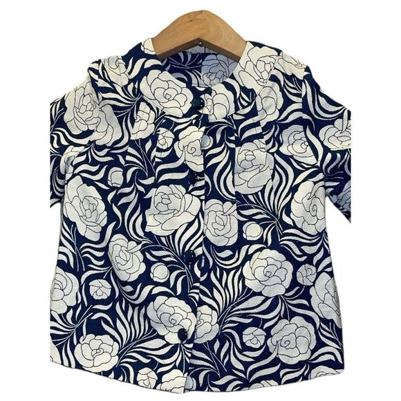 Janie and Jack Blue Floral Jacket Parisian Chic 2011 Line Girls Size 4-5T - Picture 2 of 8